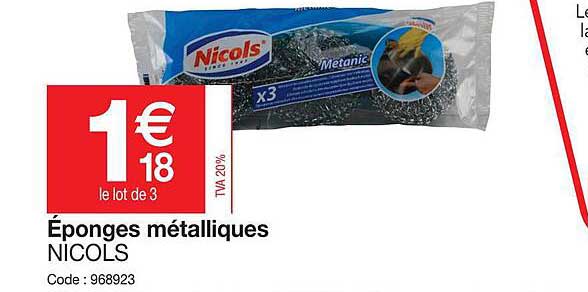 éponges métalliques nicols