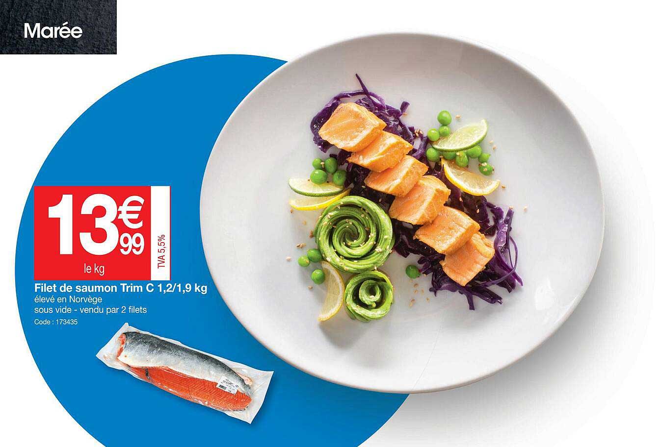 filet de saumon trim c 1,2-1,9 kg