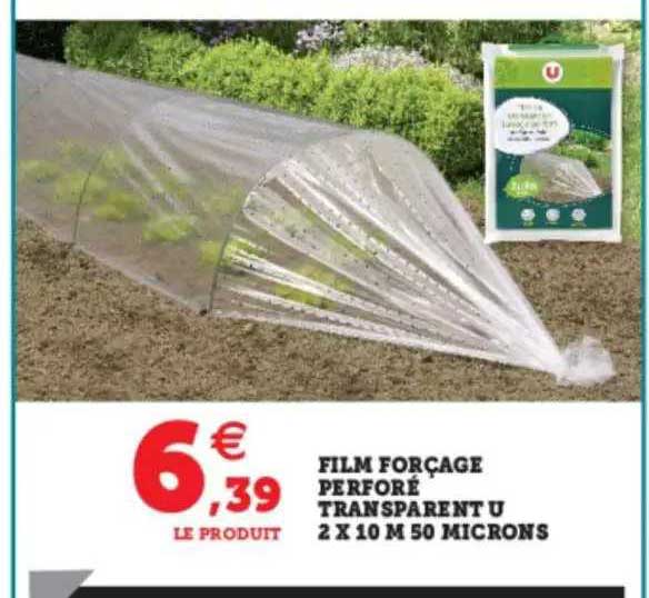 film forçage perforé transparent u 2 x 10 m 50 microns
