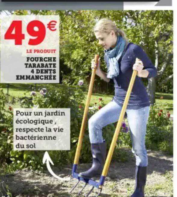 fource tarabate 4 dents emmanchée