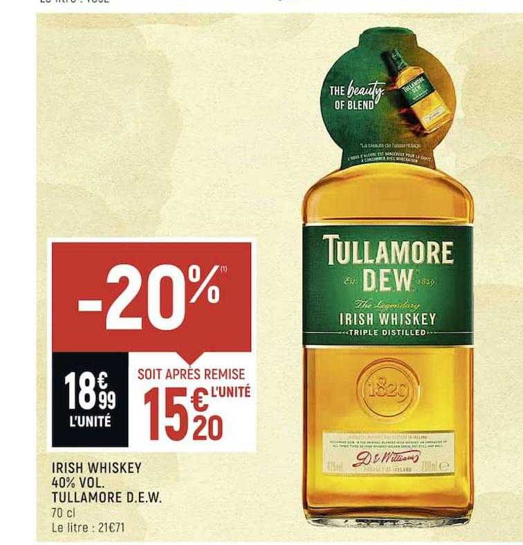 irish whiskey 40% vol tullamore d.e.w.