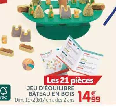 jeu d'équilibre bateau en bois