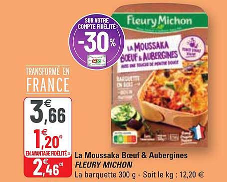 la moussaka bœuf & aubergines fleury michon