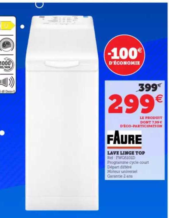 lave linge top faure