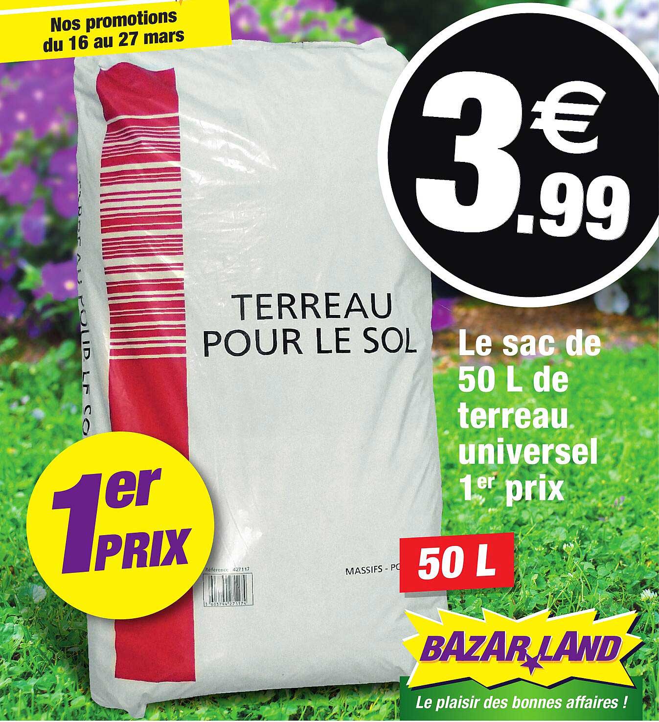 le sac de 50 l de terreau universel 1er prix