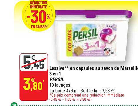 Lessive En Capsules Au Savon De Marseille 3 En 1 Persil