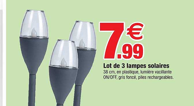 lot de 3 lampes solaires