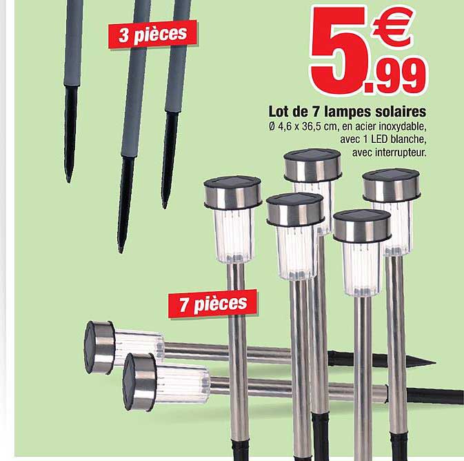 lot de 7 lampes solaires