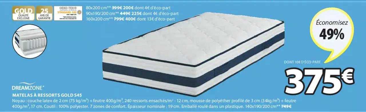 Matelas à Ressorts Gold S45 Dreamzone