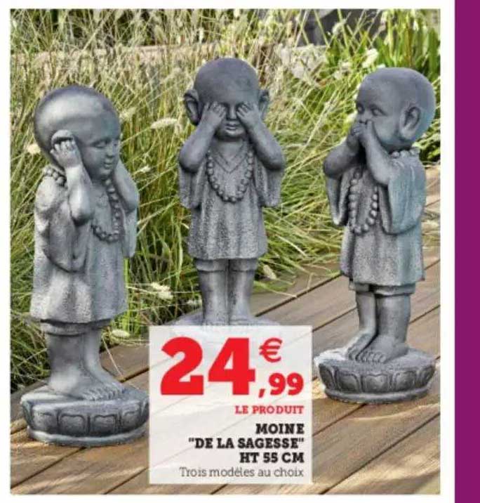 moine de la sagesse ht 55 cm