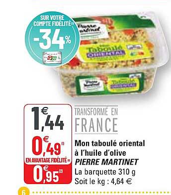 mon taboulé oriental à l'huile d'olive pierre martinet