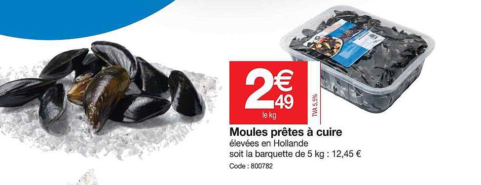 moules prêtes à cuire