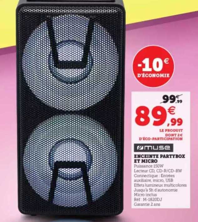 muse enceinte partybox et micro