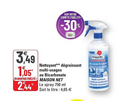 Nettoyant Dégraissant Multi-usages Au Bicarbonate Maison Net