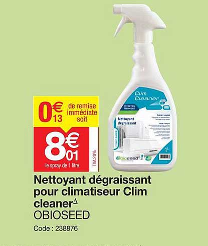 nettoyant dégraissant pour climatiseur clim cleaner obioseed