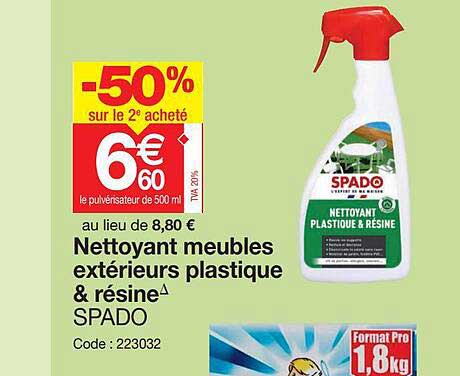 nettoyant meubles extérieurs plastique & résine spado