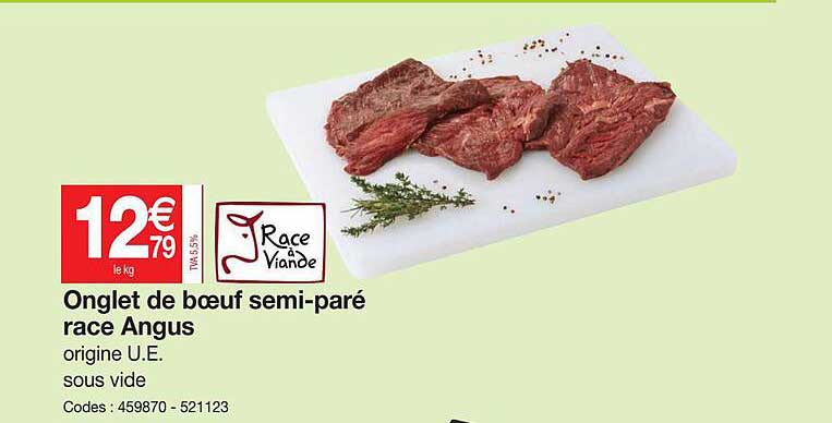 onglet de bœuf semi-paré race angus