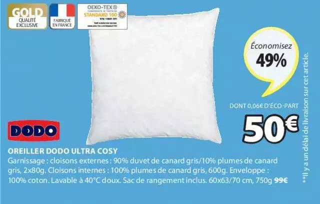 oreiller dodo ultra cozy