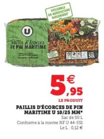 paillis d'écorces de pin maritime u 10-25 mm