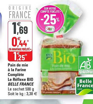 pain de mie à la farine complète le réflexe bio belle france