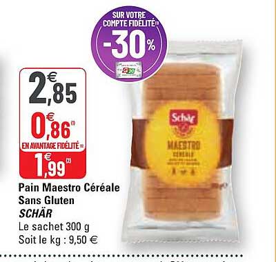 pain maestro céréale sans gluten schär