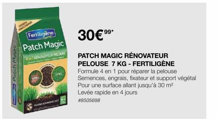 patch magic rénovateur pelouse 7 kg - fertiligène