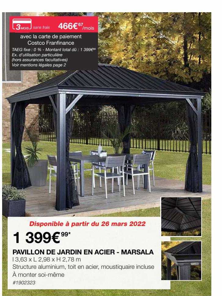 pavillon de jardin en acier - marsala
