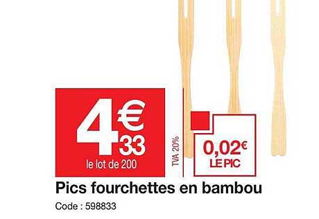 pics fourchettes en bambou
