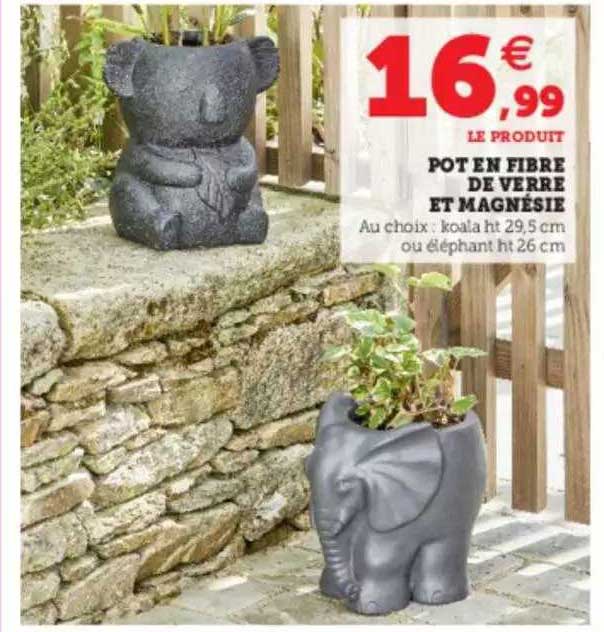 pot de fibre de verre et magnésie