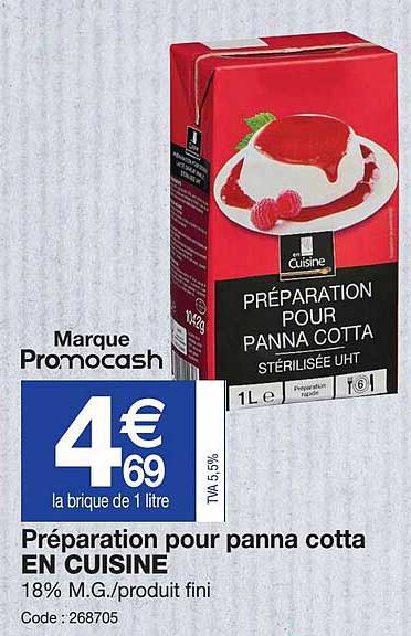 préparation pour panna cotta en cuisine