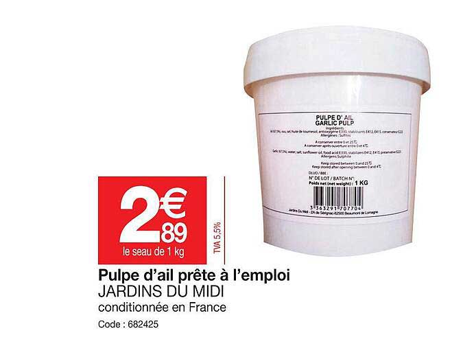 pulpe d'ail prête à l'emploi jardins du midi