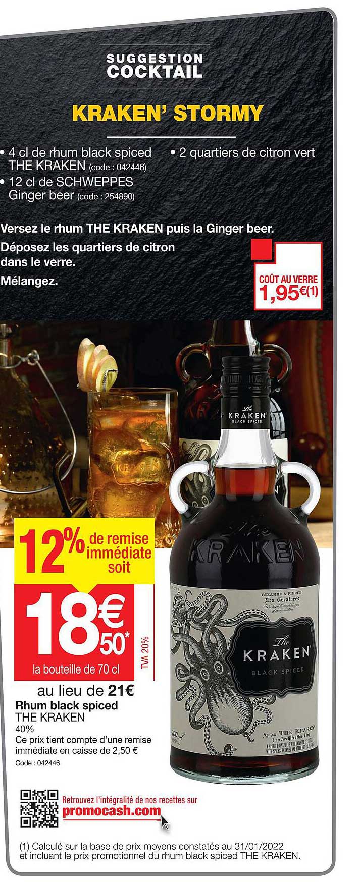 rhum black spiced the kraken