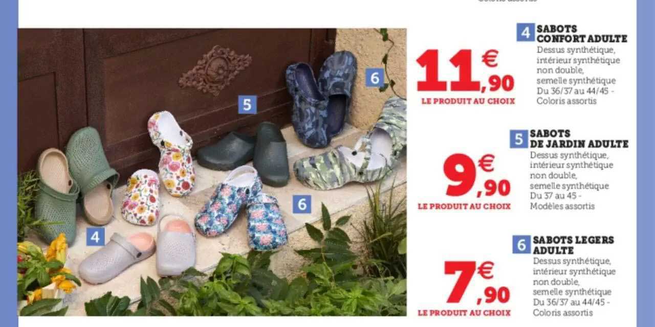 sabots confort adulte, sabots de jardin adulte, sabots légers adulte