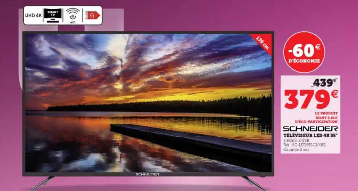 Schneider Téléviseur Led 4k 55""
