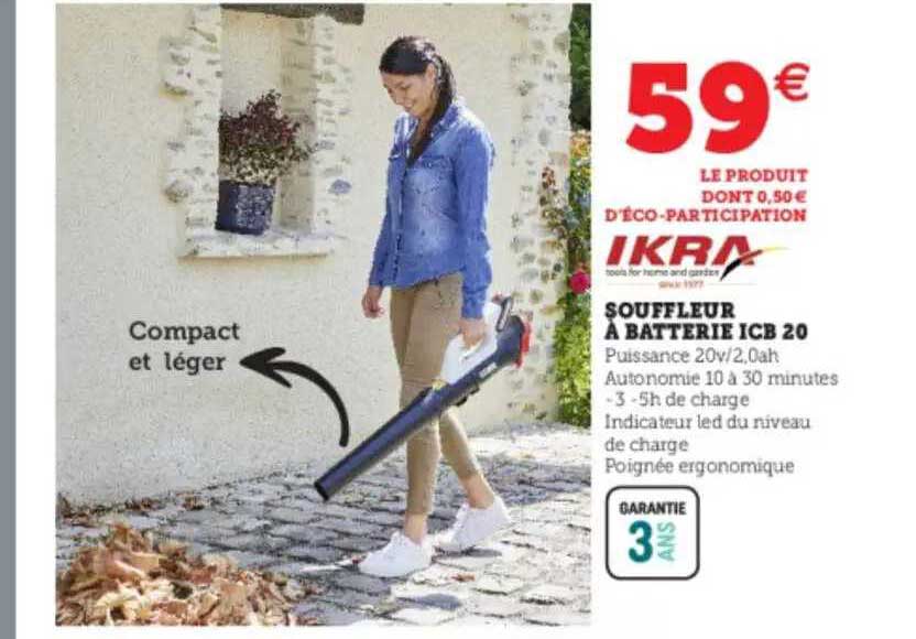 souffleur à batterie icb 20 ikra