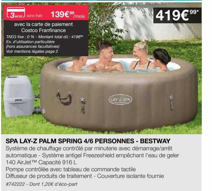 spa lay-z palm spring 4 6 personnes - bestway