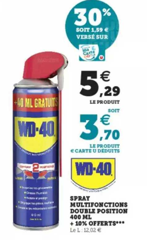 spray multifonctions double position 400 ml + 10% offerts