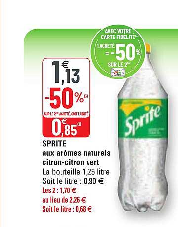 sprite aux arômes naturels citron-citron vert