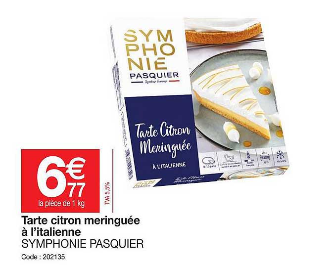 tarte citron meringuée à l'italienne symphonie pasquier