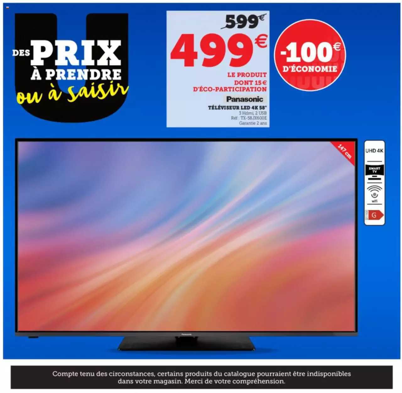 Téléviseur Led 4k Panasonic 58"