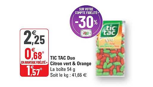tic tac duo citron vert & orange