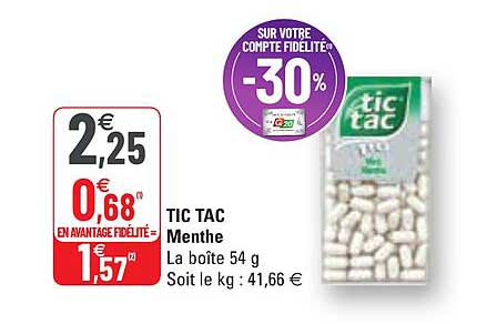 tic tac menthe