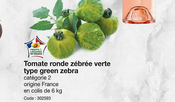 tomate ronde zébré verte type green zebra