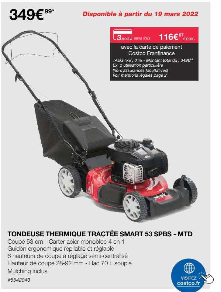 Tondeuse Thermique Tractée Smart 53 Spbs - Mtd