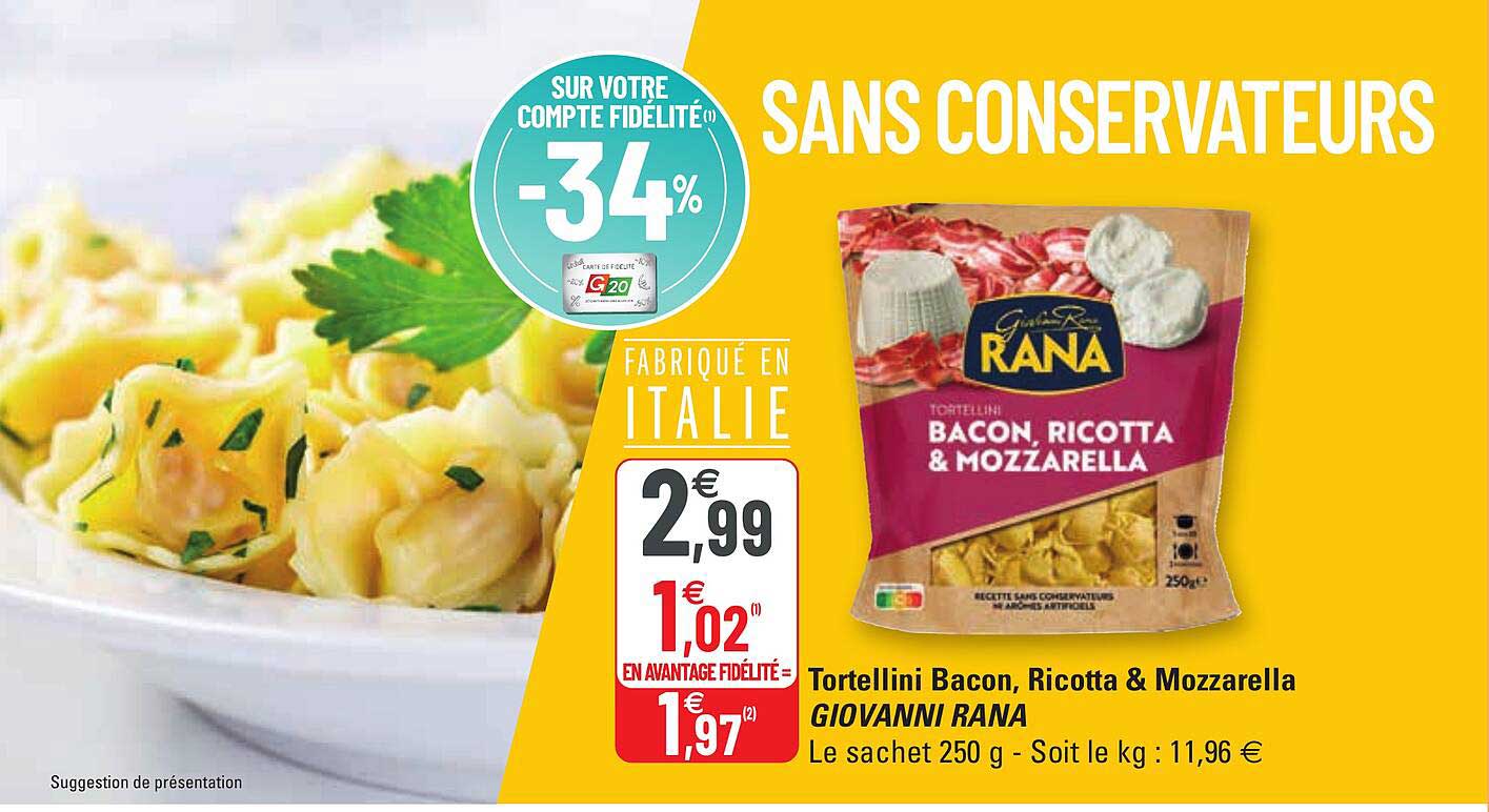 tortellini bacon, ricotta & mozzarella giovanni rana