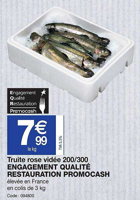 truite rose vidée 200-300 engagement qualité restauration promocash