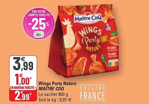 wings party nature maître coq