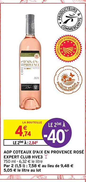 Aop Côteaux D'aix En Provence Rosé Expert Club Hve3
