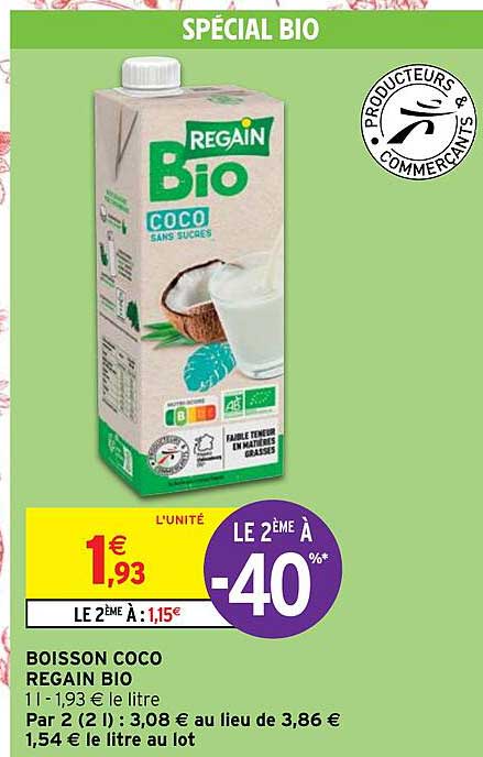 Boisson Coco Regain Bio