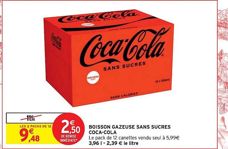 boisson gazeuse sans sucres coca-cola